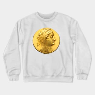 Arsinoe II Gold Coin Greek Egyptian Queen Crewneck Sweatshirt